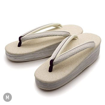 博多織カフェ草履（間道/花格子）【カレンブロッソ】