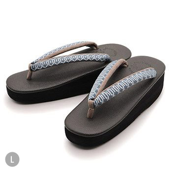 博多織カフェ草履（輪繋ぎ）【カレンブロッソ】