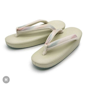 一枚芯草履（紬地）【白梅】