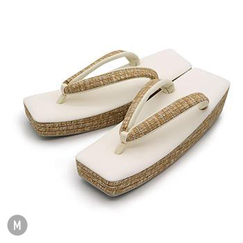 スクエア型草履【白梅】