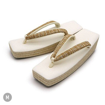 スクエア型草履【白梅】