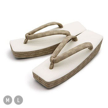 スクエア型草履（市松）【白梅】