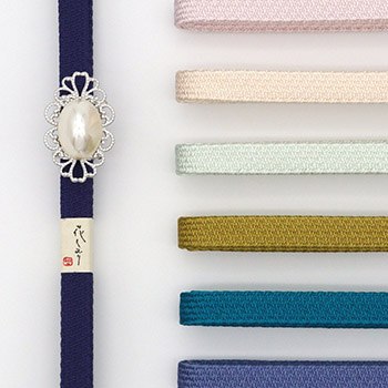 帯留付き三分紐帯締（フラワー/オーバル）【大原商店】