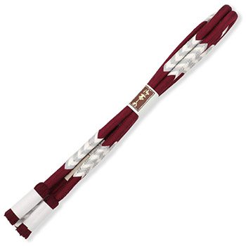 洋角組み帯締(銀入り矢羽根)【翠嵐工房】