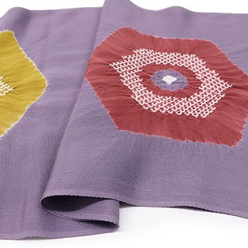 輪出し絞り帯揚(亀甲)【加藤萬】