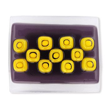 ベネチアンガラス帯留（市松）【スタジオサカミ】