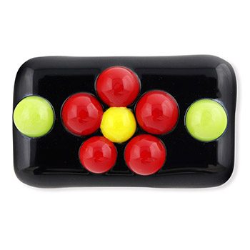 ベネチアンガラス帯留（梅）【スタジオサカミ】