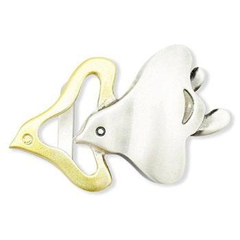 真鍮製帯留（千鳥）【大原商店】