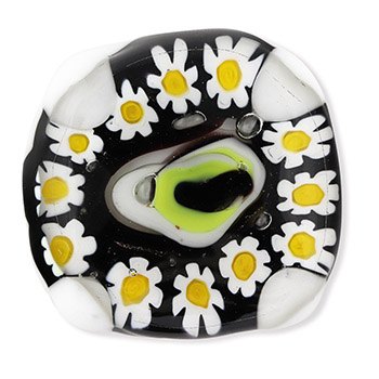 ガラス帯留（マーガレット）【スタジオサカミ】