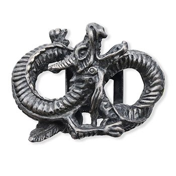 銀製帯留（龍）【衿秀】