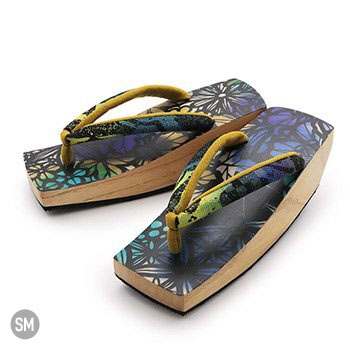 桐下駄（ステンドグラス/唐花）【黒澤桐材店×小室庵】