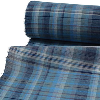 夏伊那紬（格子）【久保田織染】