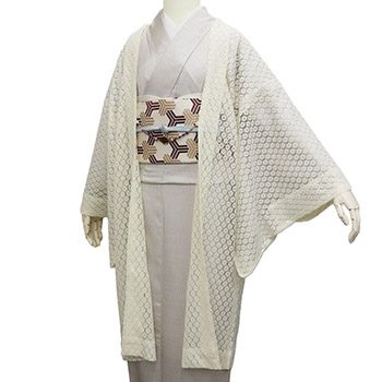 レース羽織（小花）『ふわり』【いち利モールオリジナル】（Fサイズ / クリーム）