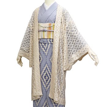 レース羽織（小波文）『ふわり』【いち利モールオリジナル】（Fサイズ / ベージュ）