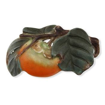 アンティーク帯留（二分紐用/柿）（柿色）