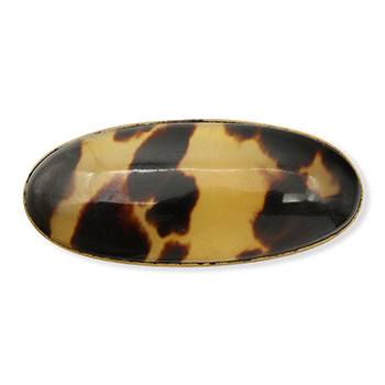 アンティーク帯留（二分紐用/オーバル）（黒×茶）