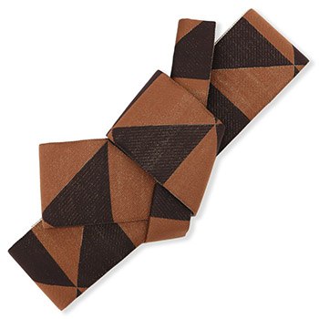 仕立て上がり西陣角帯（鱗）【佐々木染織】（茶）