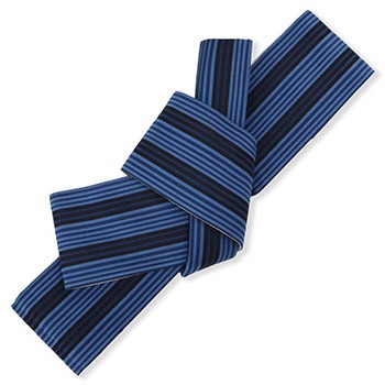 仕立て上がり西陣角帯（縞）【佐々木染織】（青×黒）