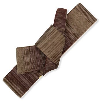 仕立て上がり西陣角帯（横段）【佐々木染織】（黄土×茶）