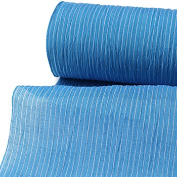 本場小千谷縮（縞）【杉山織物】（水色）