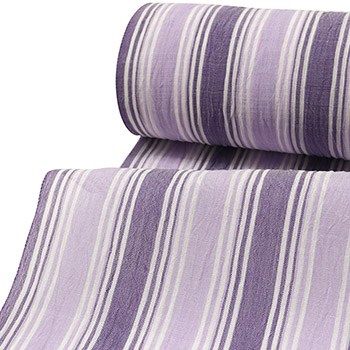 本場小千谷縮（両子持縞）【杉山織物】（紫）