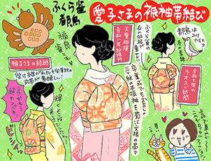 ふくら雀、都鳥。愛子さまの素敵な振袖の帯結び