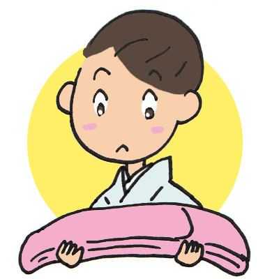 着物を持つ人のイラスト